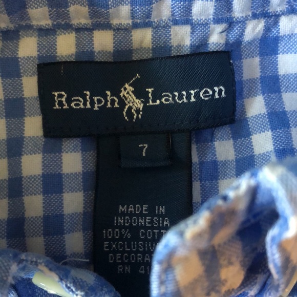 Ralph Lauren long sleeve checkered shirts size 7 - Picture 4 of 5